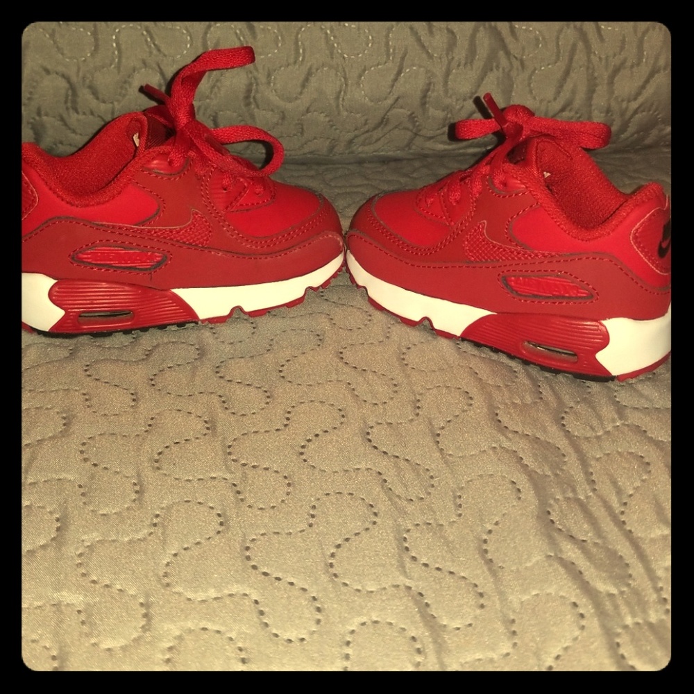 Bright red sneakers